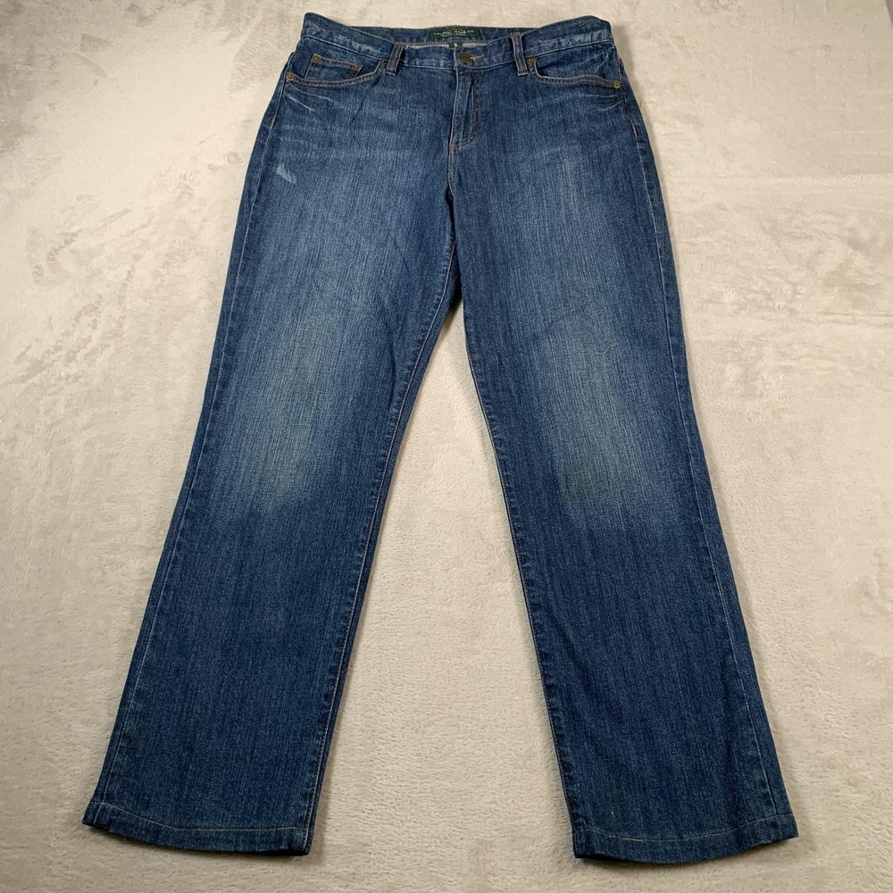 Lauren Ralph Lauren Jeans Womens 10 Blue‎ Classic Straight Denim Mid Rise Pants